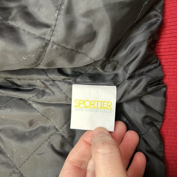 Vintage Sportier Brand Wool Varsity Bomber Jacket Size Medium 1990s - Picture 7 of 14